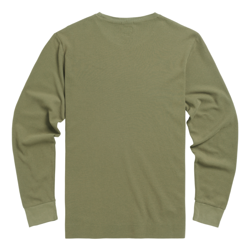 World's Fastest Long Sleeve Waffle T-shirt in Olive Green 